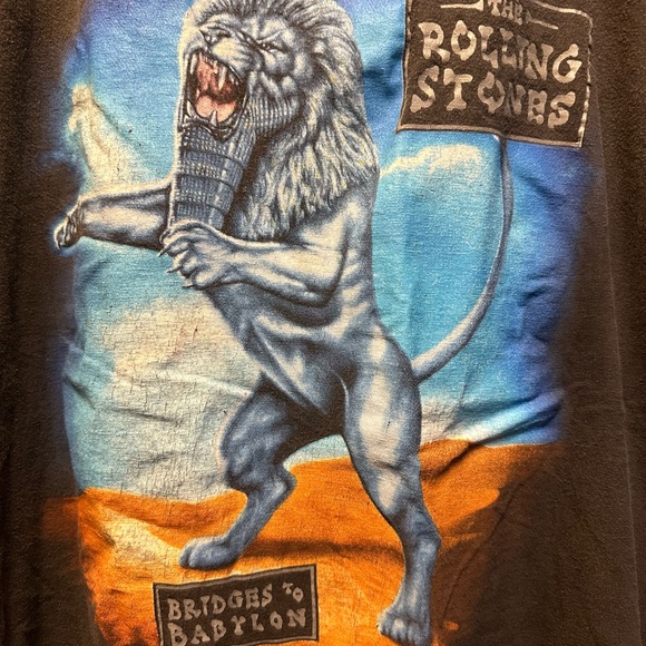 Vintage 90's 1997 The Rolling Stones Bridges To Babylon Tour Concert Band Tshirt - Picture 3 of 6